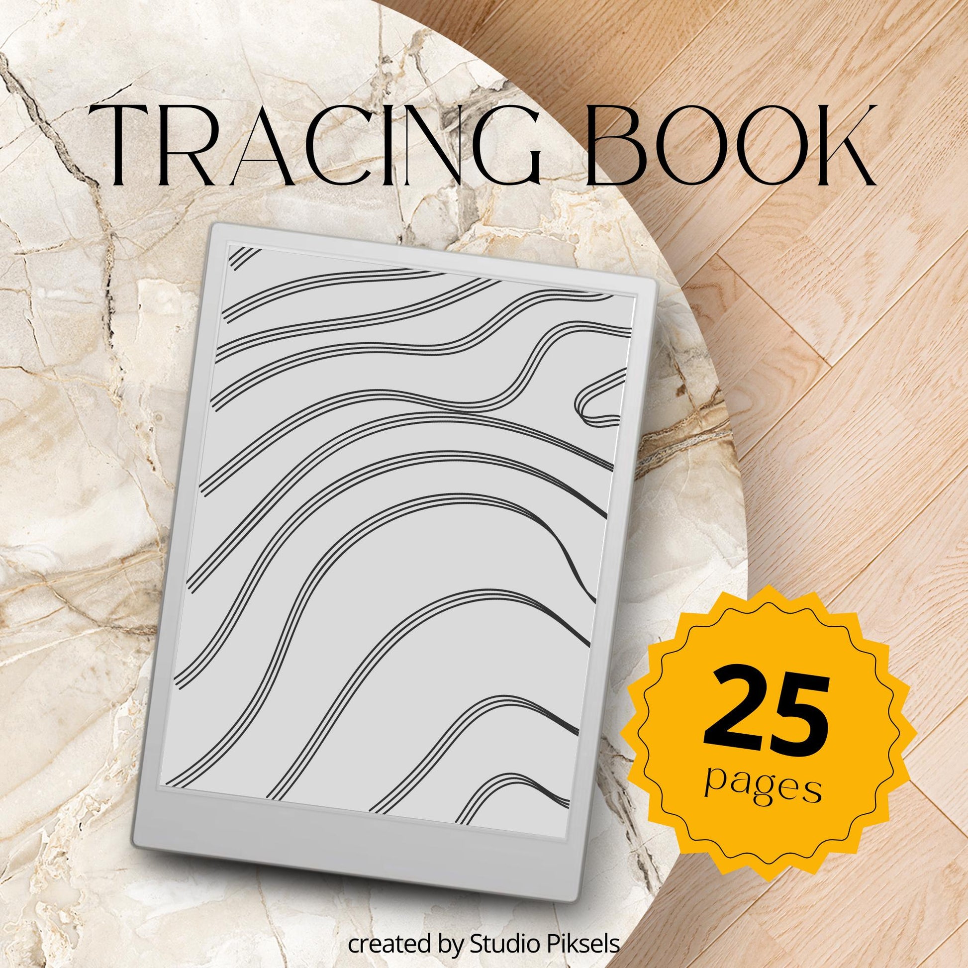 Pattern Tracing Book for reMarkable Paper Pro. Stress relief tracing book with abstract designs for reMarkable Paper Pro, compatible with reMarkable 1, 2, and Procreate