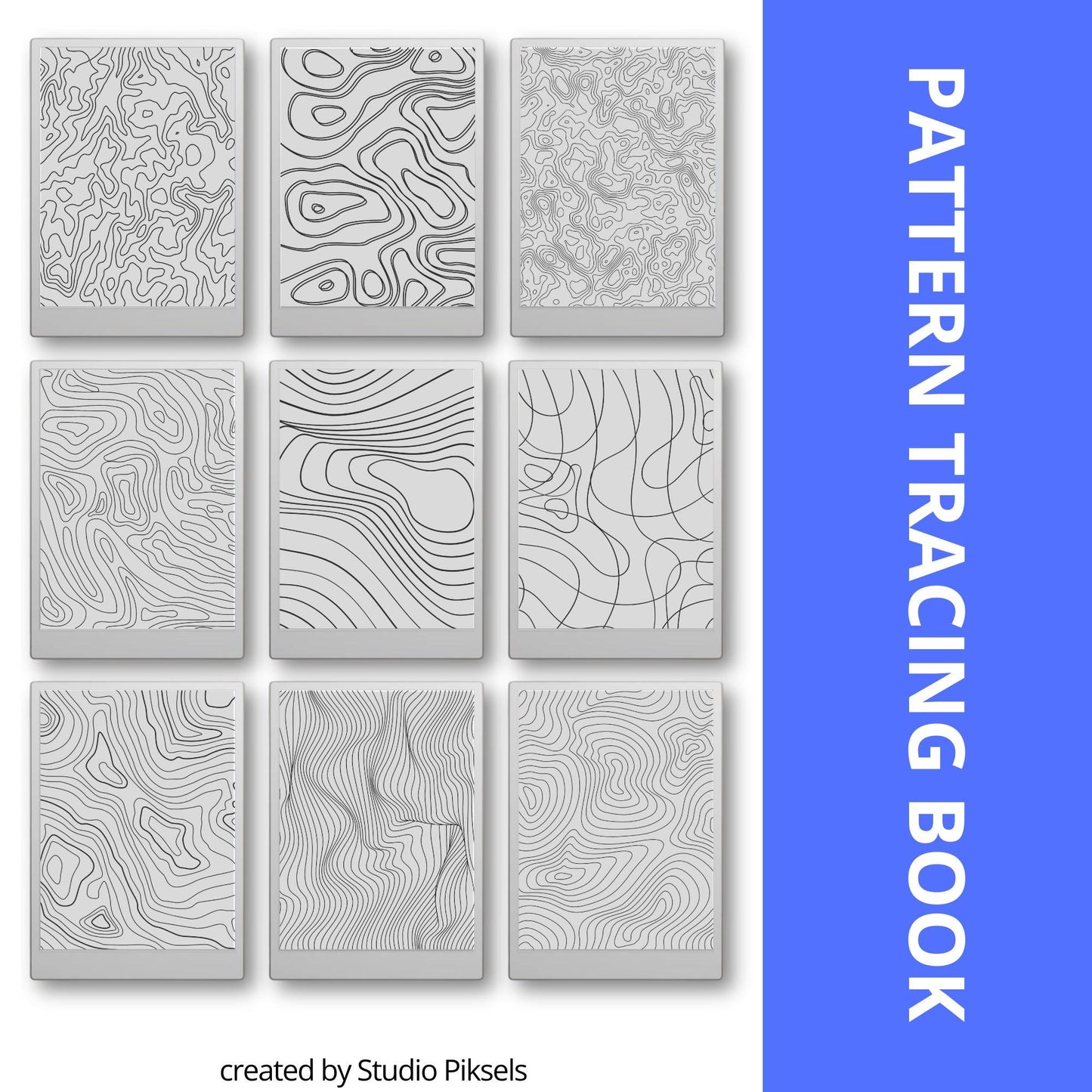Pattern Tracing Book for reMarkable Paper Pro. Stress relief tracing book with abstract designs for reMarkable Paper Pro, compatible with reMarkable 1, 2, and Procreate