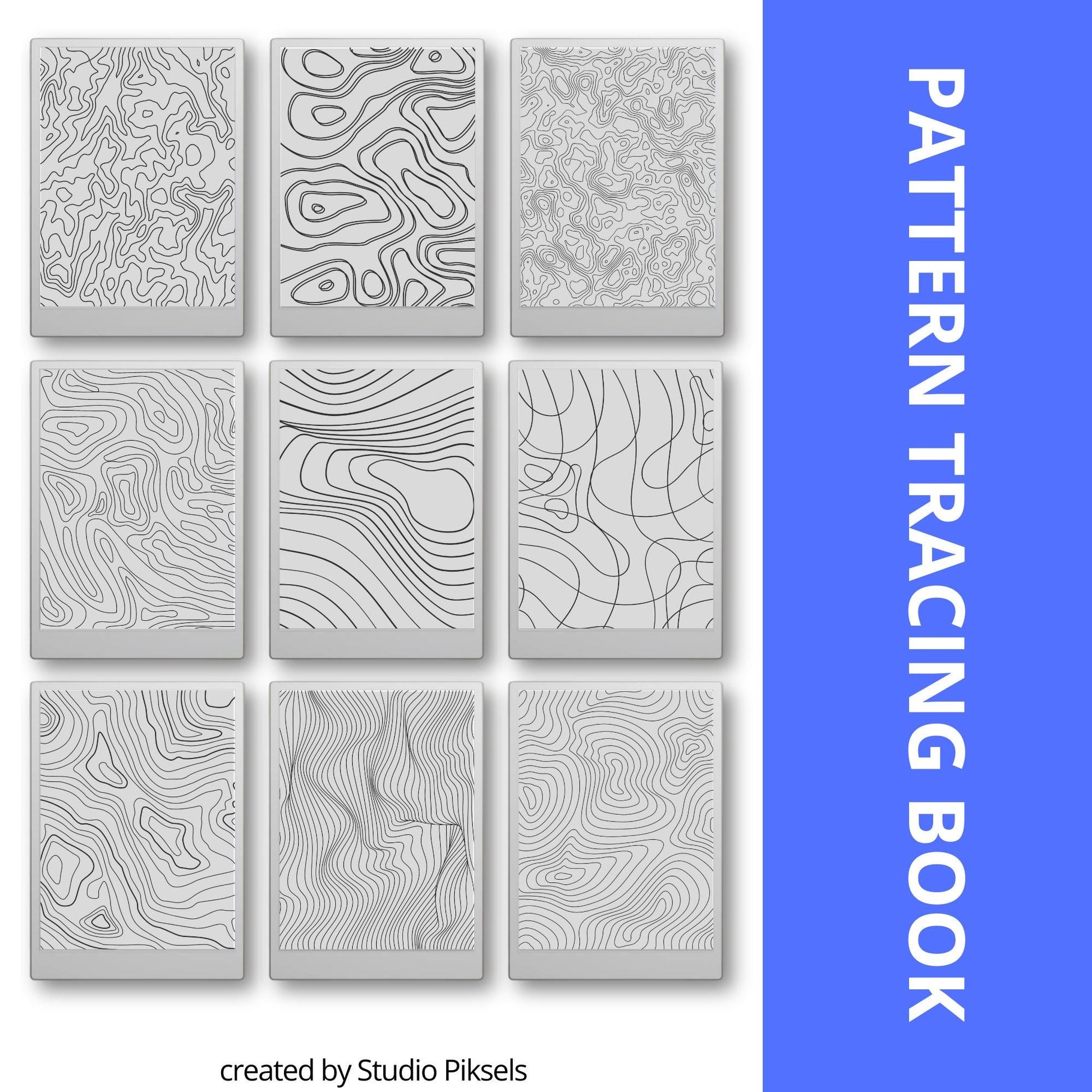 Pattern Tracing Book for reMarkable Paper Pro. Stress relief tracing book with abstract designs for reMarkable Paper Pro, compatible with reMarkable 1, 2, and Procreate