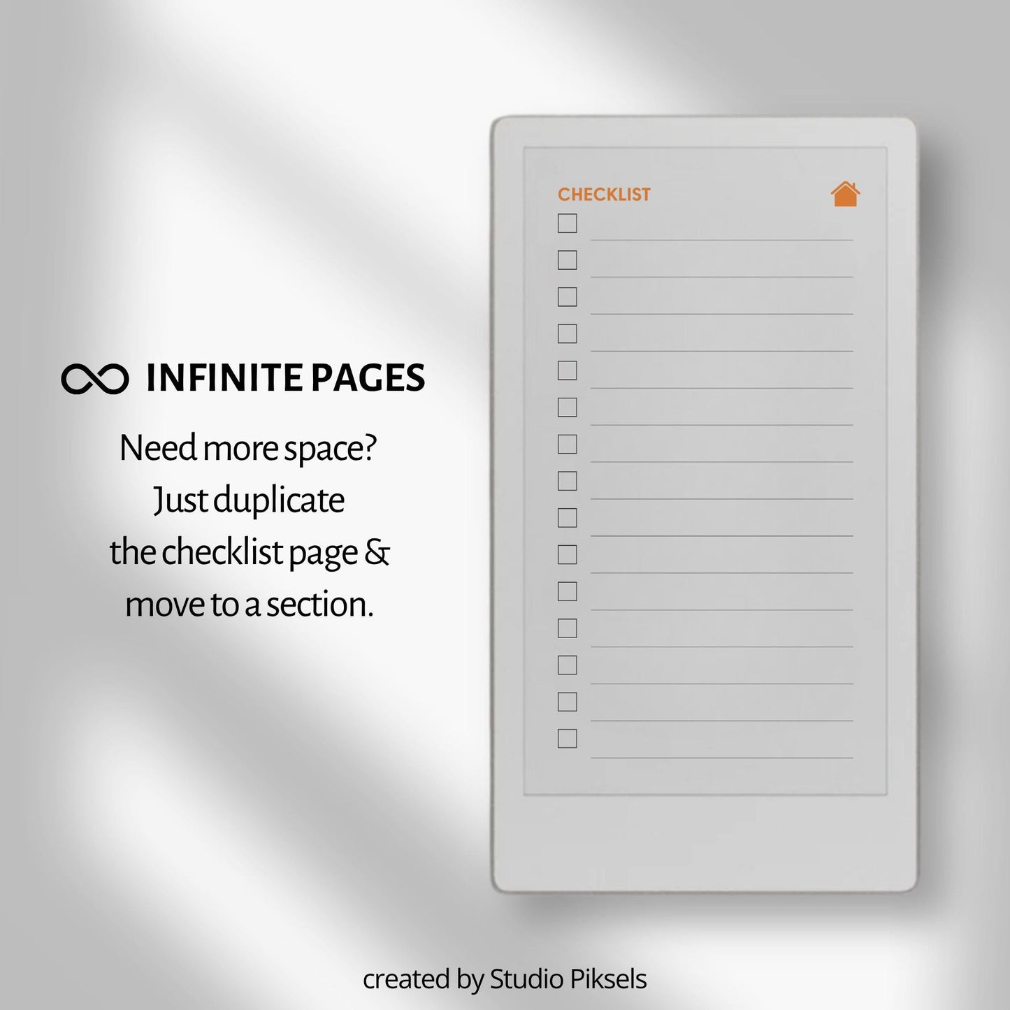 Hyperlinked priority work planner for reMarkable Paper Pro Move with clean layouts and structured productivity sections.