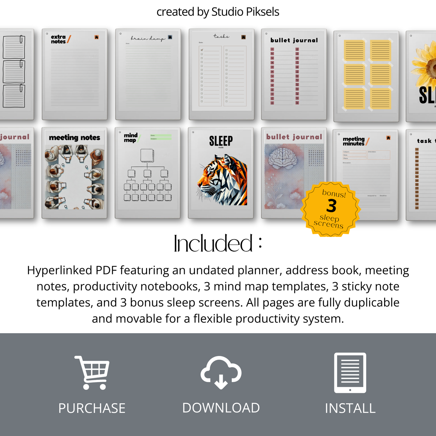 Collection of productivity notebooks and templates 