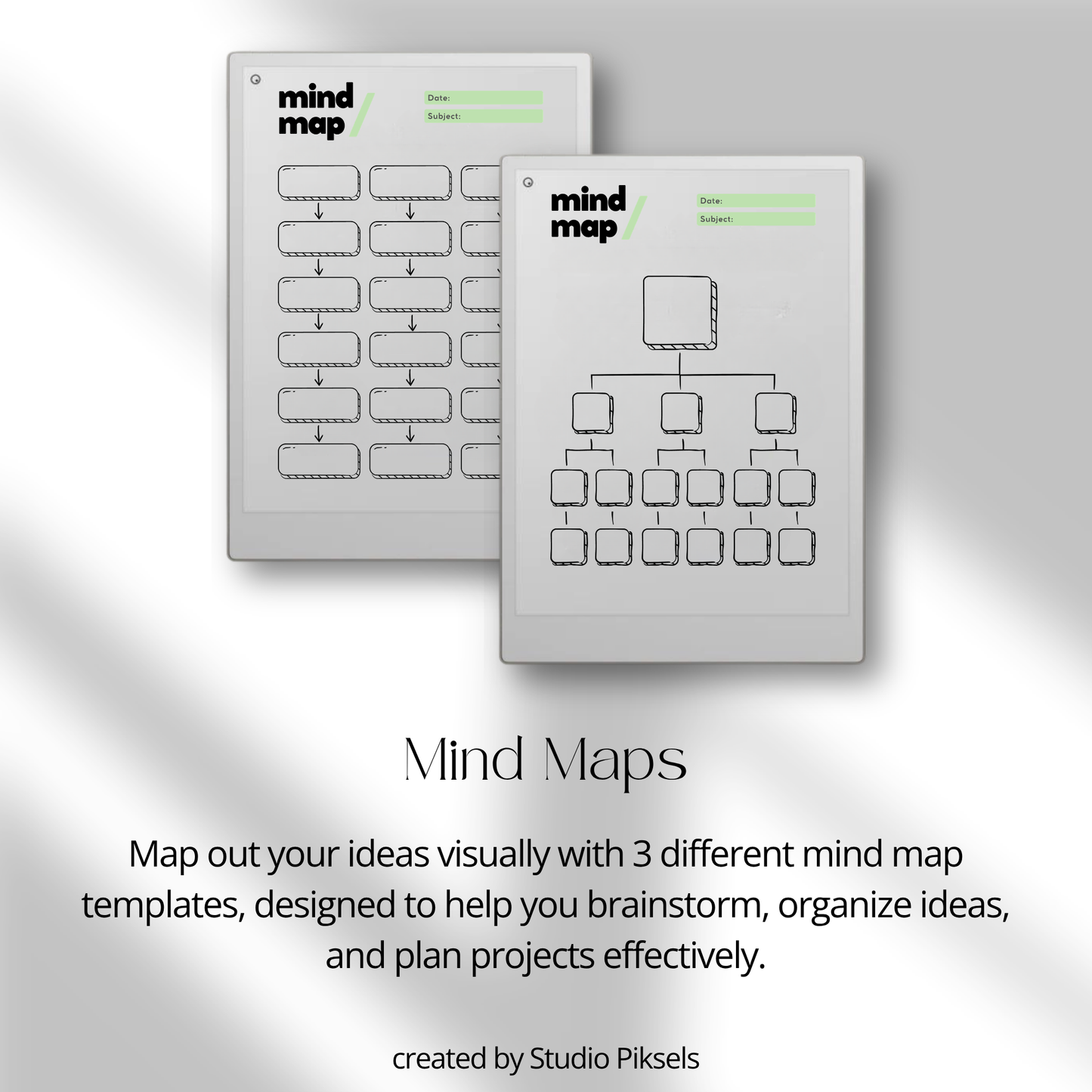 Two mind map templates for reMarkable