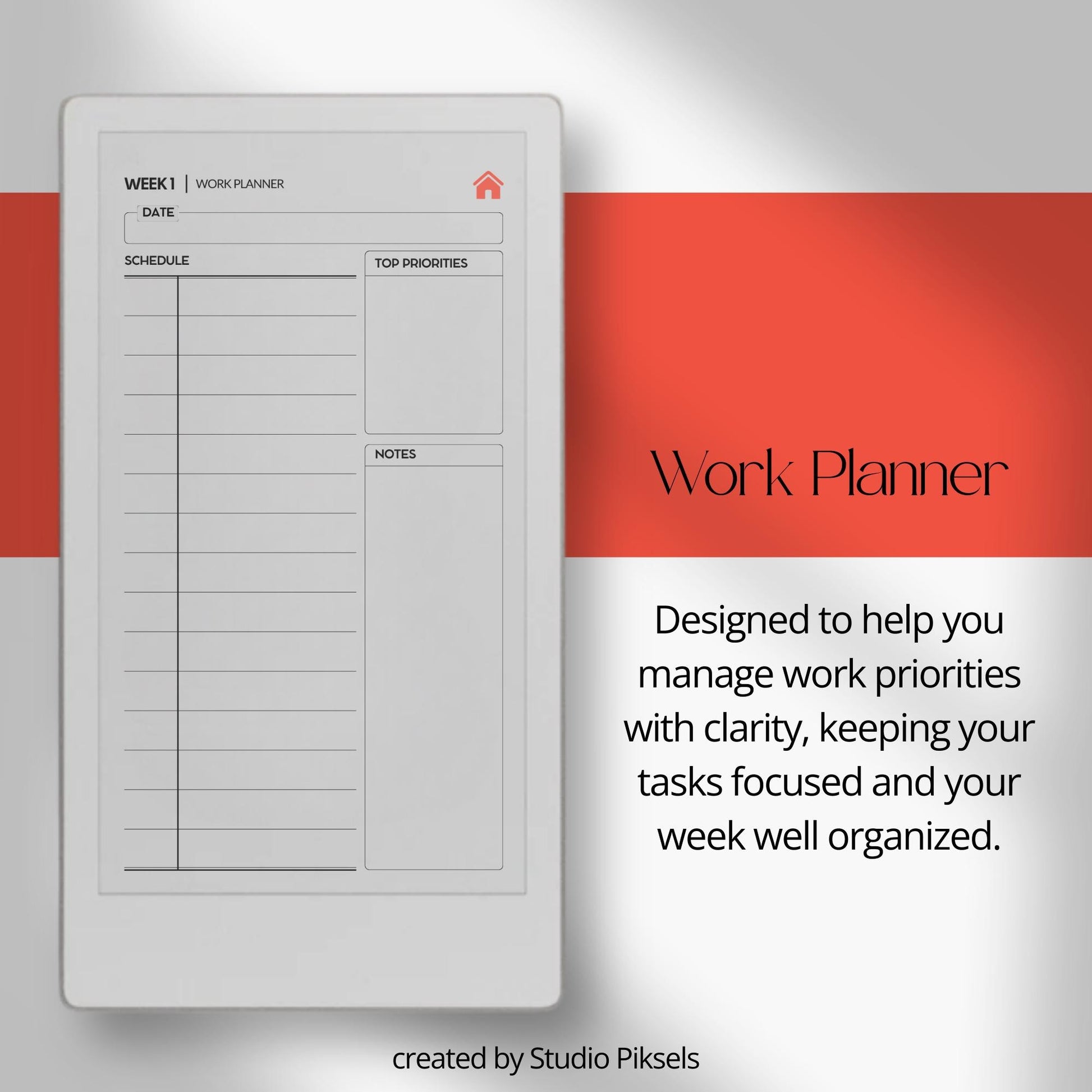 Productivity planners for reMarkable Paper Pro Move with hyperlinked planning and focus layouts.