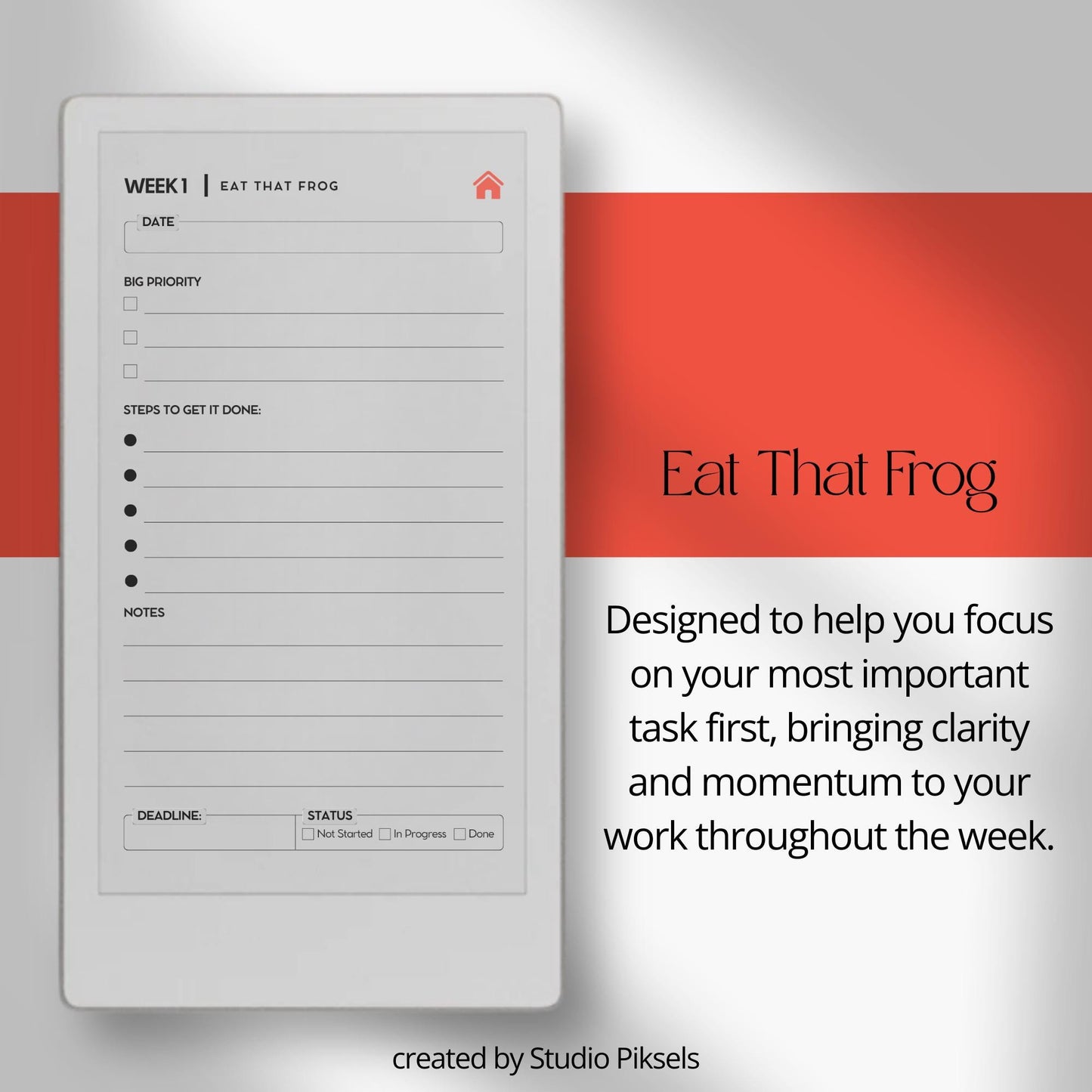 Productivity planners for reMarkable Paper Pro Move with hyperlinked planning and focus layouts.
