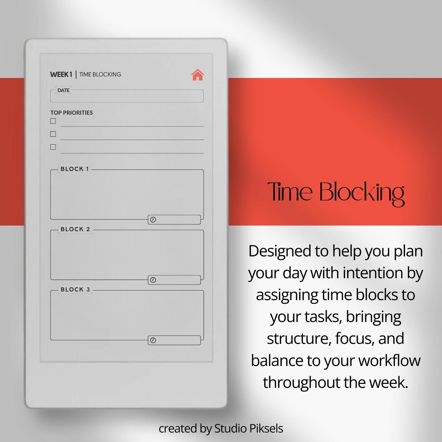 Productivity planners for reMarkable Paper Pro Move with hyperlinked planning and focus layouts.