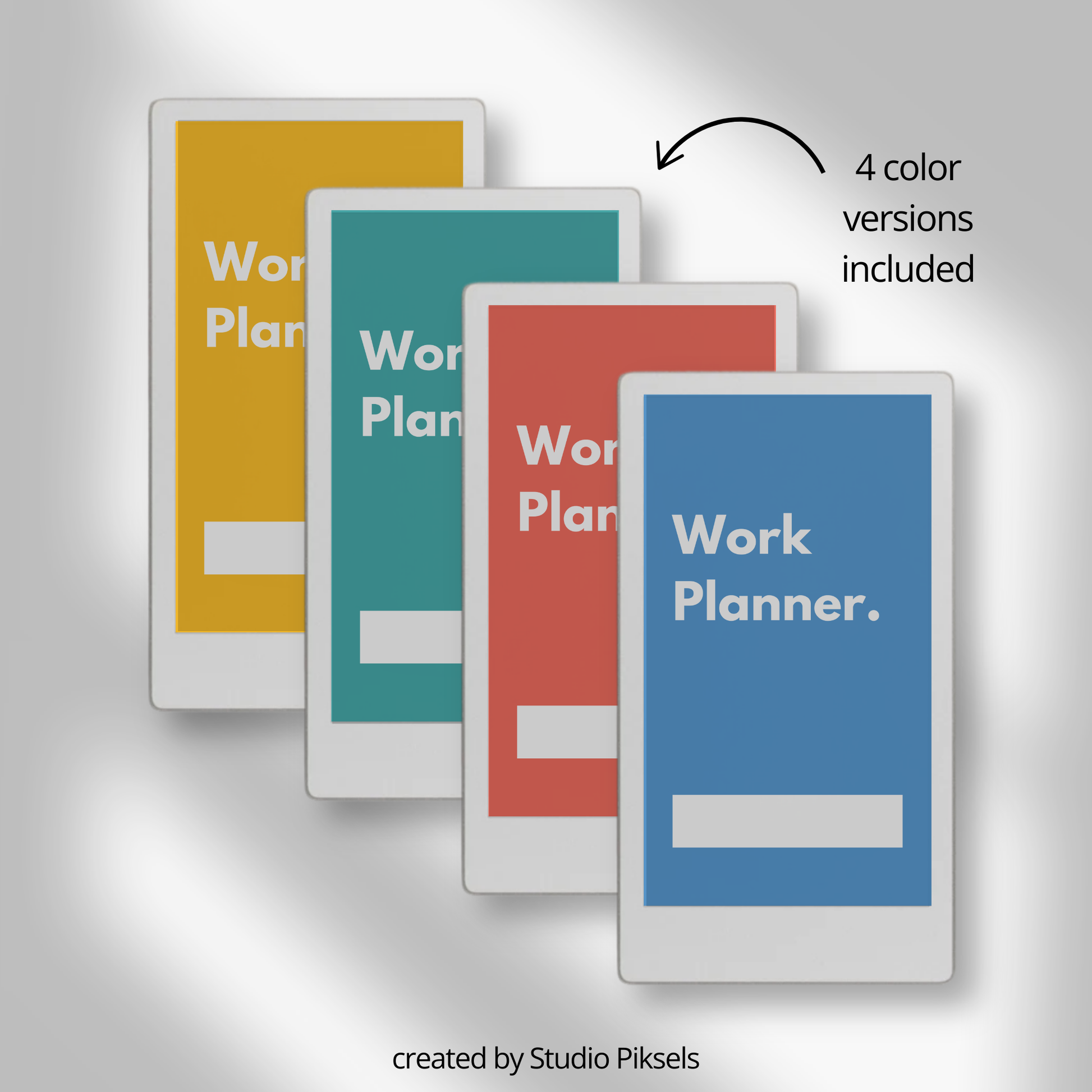Hyperlinked work planner PDF for reMarkable Paper Pro Move with weekly layout, checklist, and note pages.