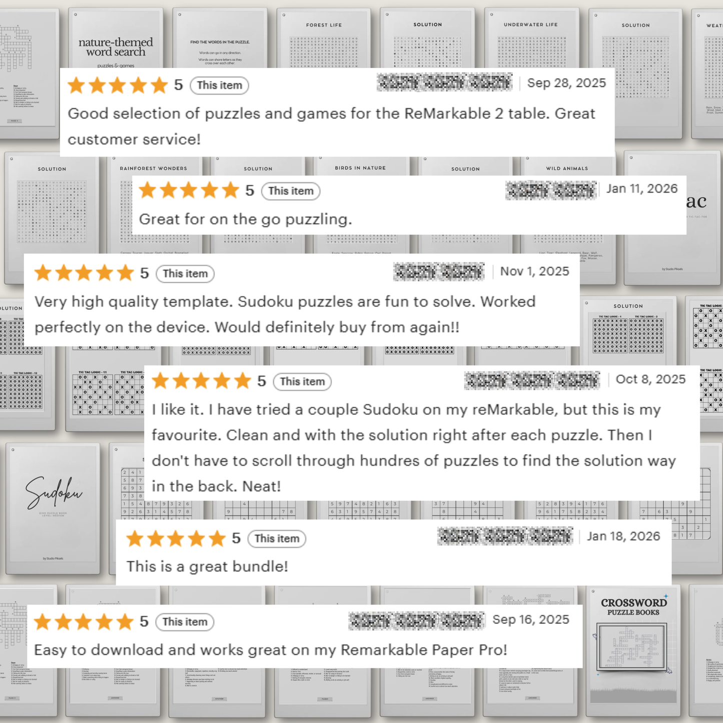 Reviews of Sudoku puzzles and games