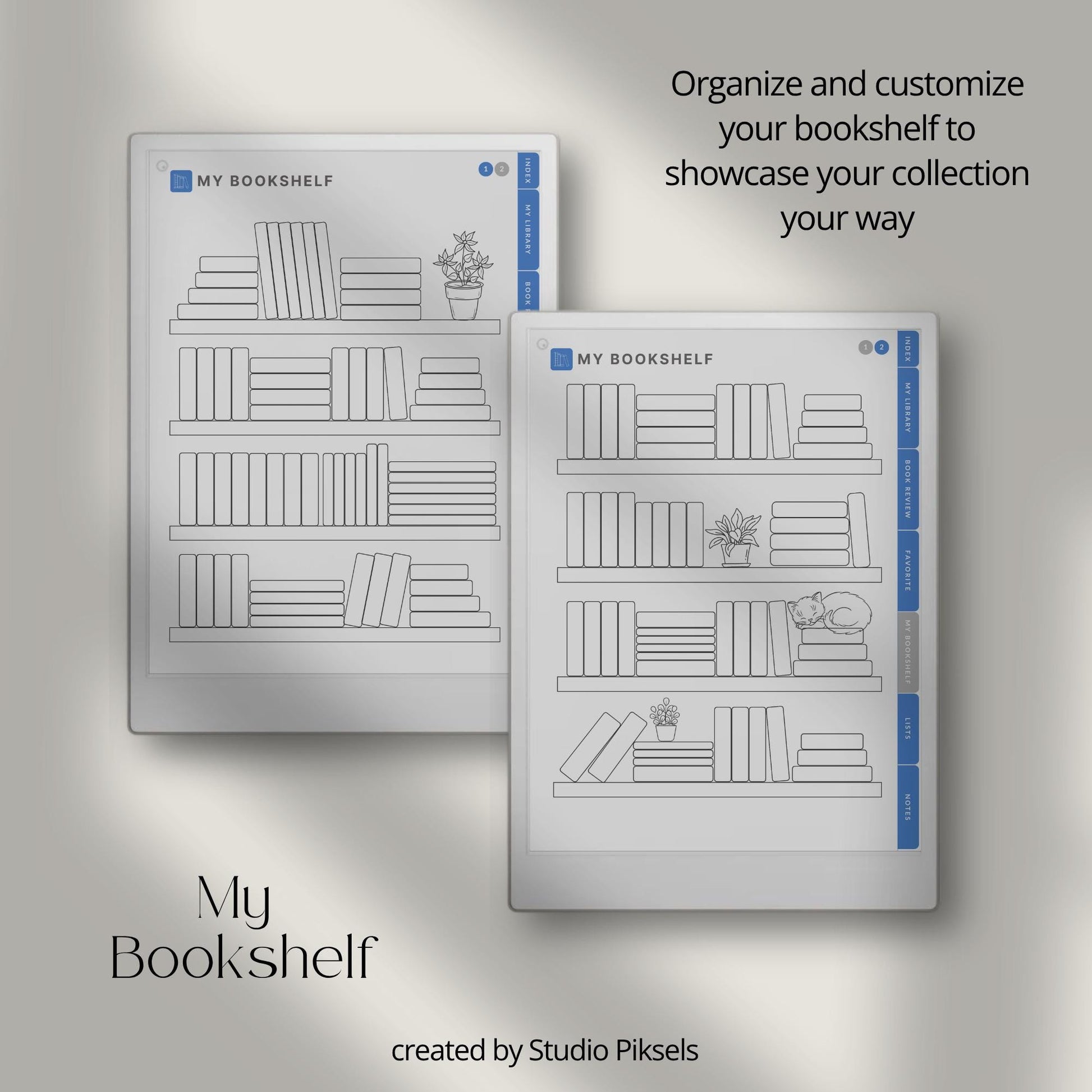 Reading journal for reMarkable Paper Pro with hyperlinked sections and book reviews.