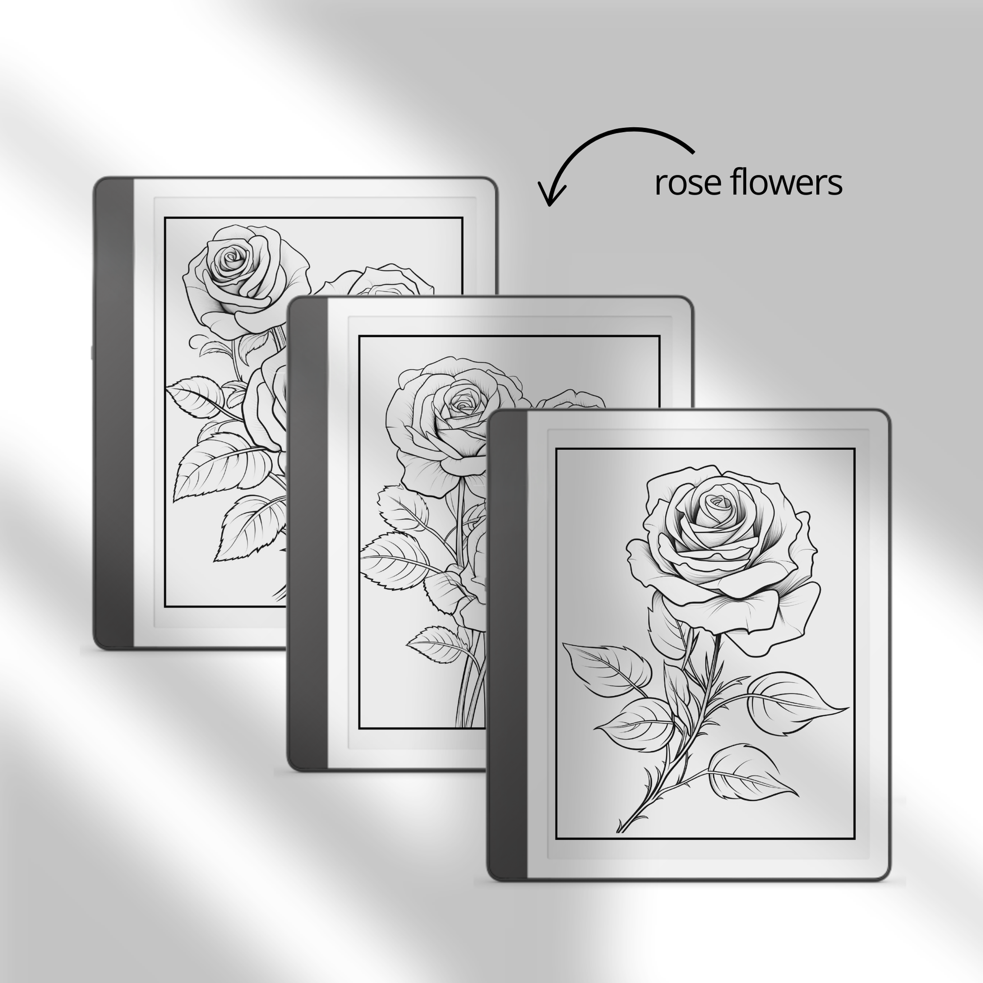 Roses & Books Coloring Book for Kindle Scribe