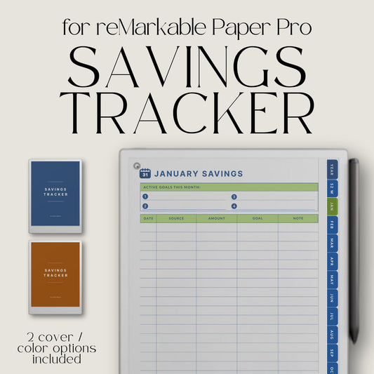 Hyperlinked savings tracker for reMarkable Paper Pro.