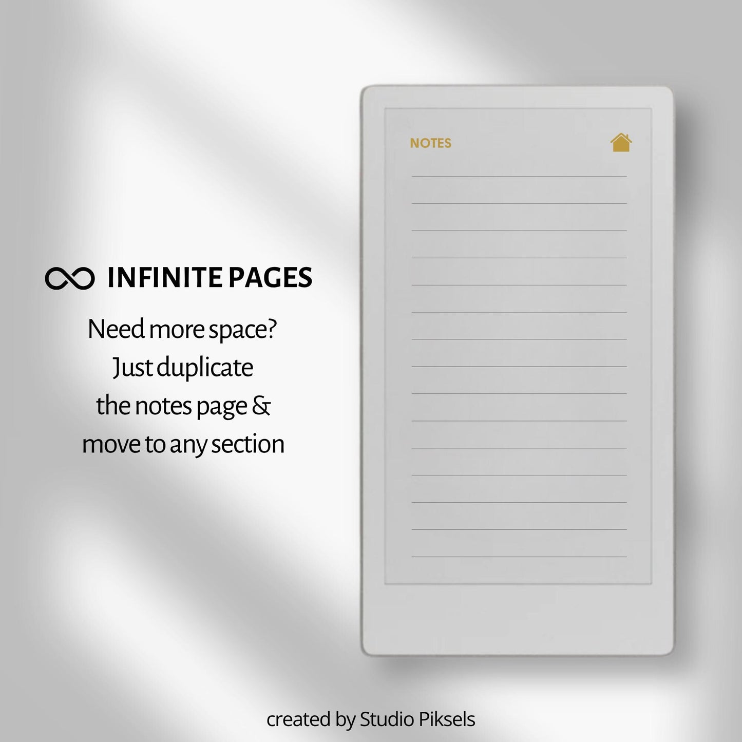 Self-care planner for reMarkable Paper Pro Move used for daily reflection, gratitude journaling, and mindful habit building.