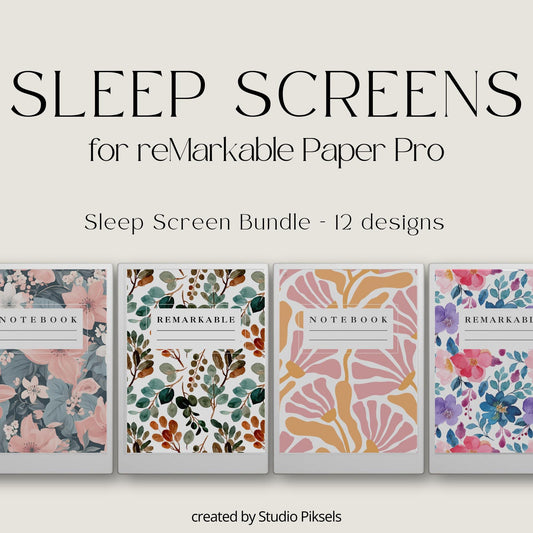 Sleep Screen Bundle for reMarkable Paper Pro Flower Design