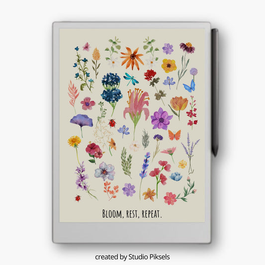 Sleep Screen for reMarkable Paper Pro With Flowers
