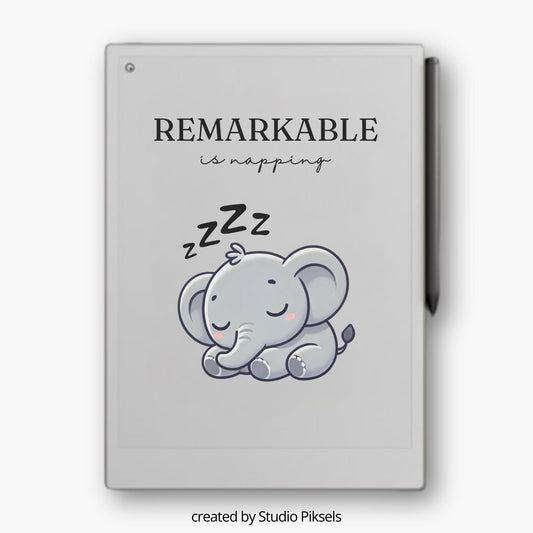 Sleep Screen for reMarkable Paper Pro With Napping Elephant