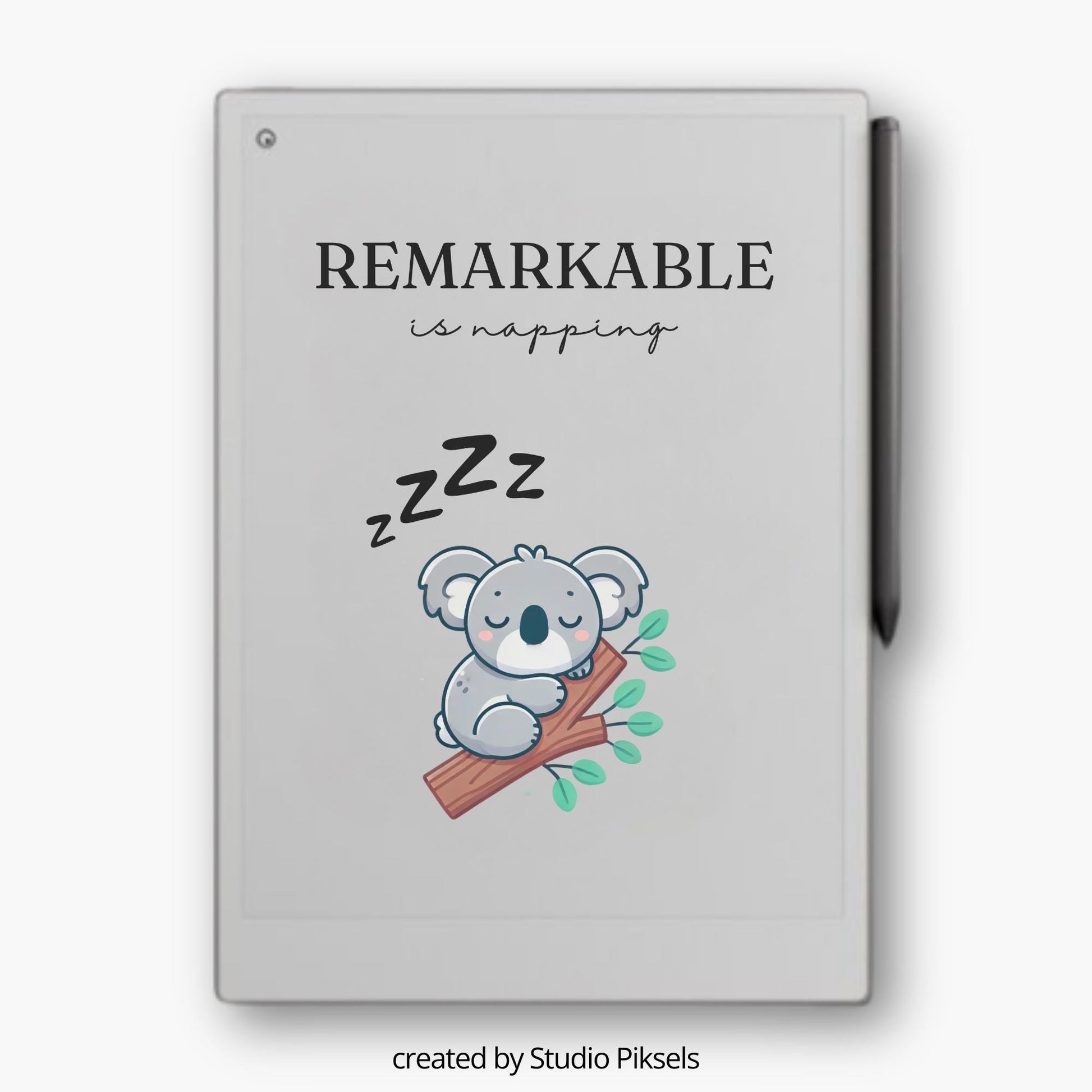 Sleep Screen for reMarkable Paper Pro With Napping Koala