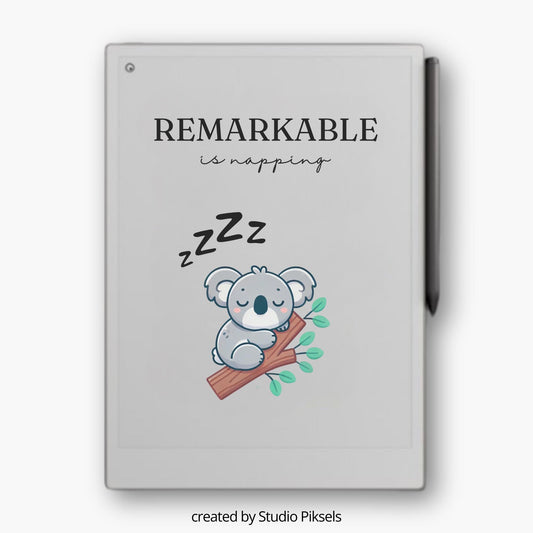 Sleep Screen for reMarkable Paper Pro With Napping Koala