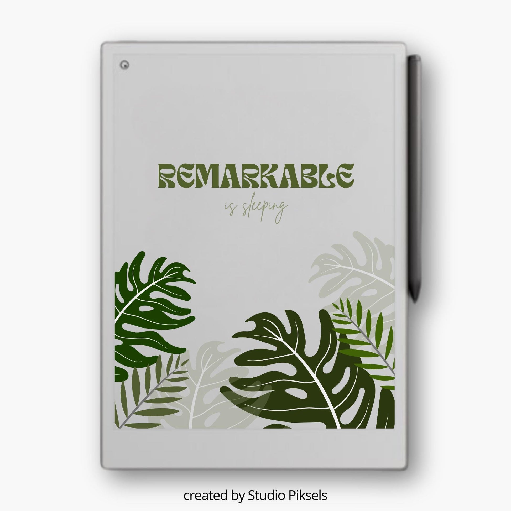 Sleep Screen for reMarkable Paper Pro with Monstera Tropical Leaf Pattern