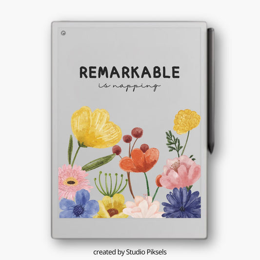 Sleep Screen for reMarkable Paper Pro With Flower Design