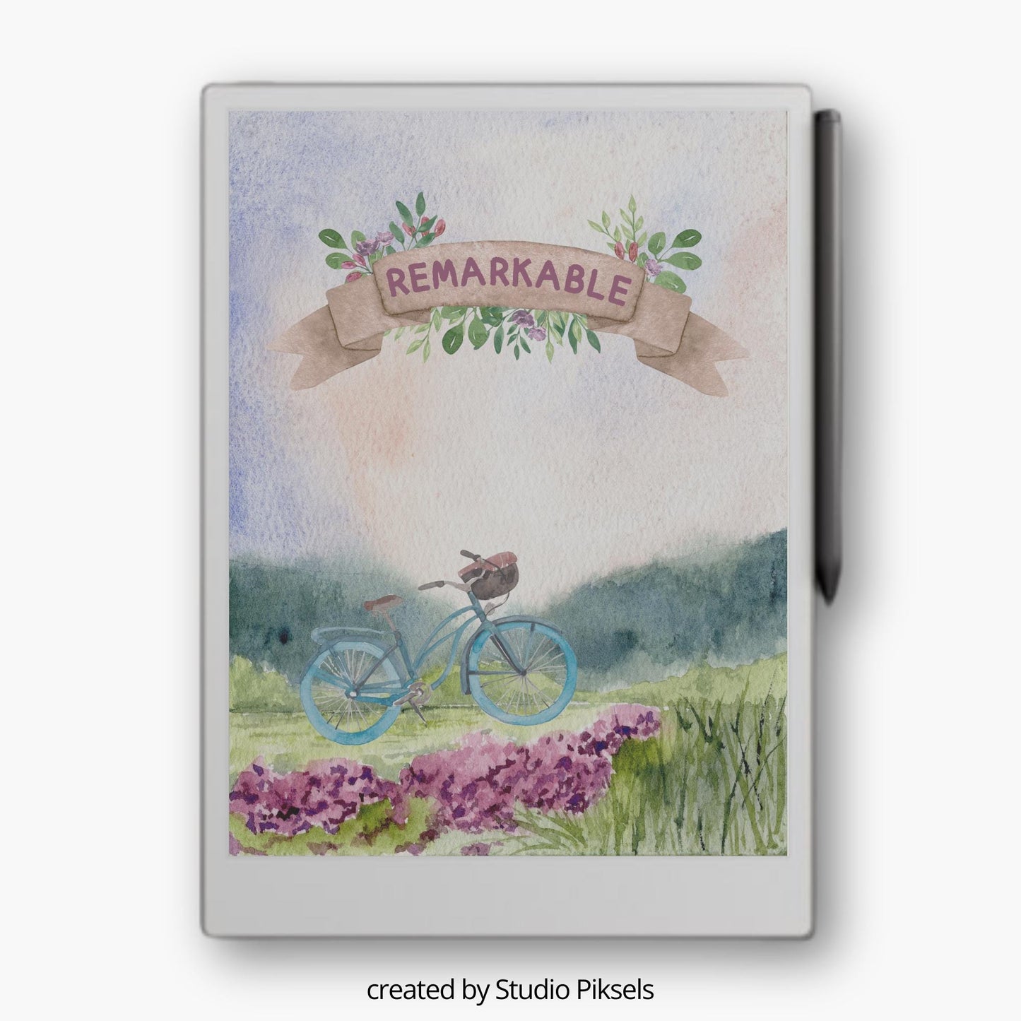 Sleep Screen for reMarkable Paper Pro With Bicycle Print