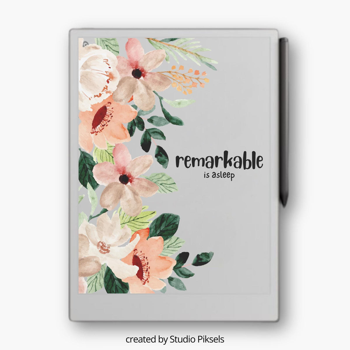 Sleep Screen for reMarkable Paper Pro With Botanical Design