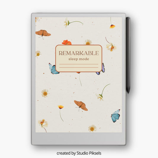 Sleep Screen for reMarkable Paper Pro With Butterfly Design