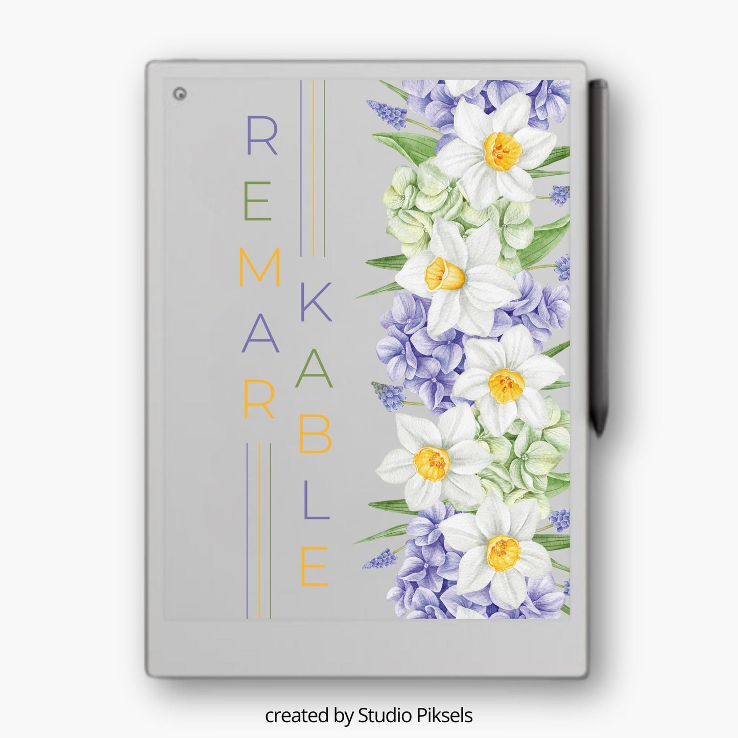 Sleep Screen for reMarkable Paper Pro With Flower Design