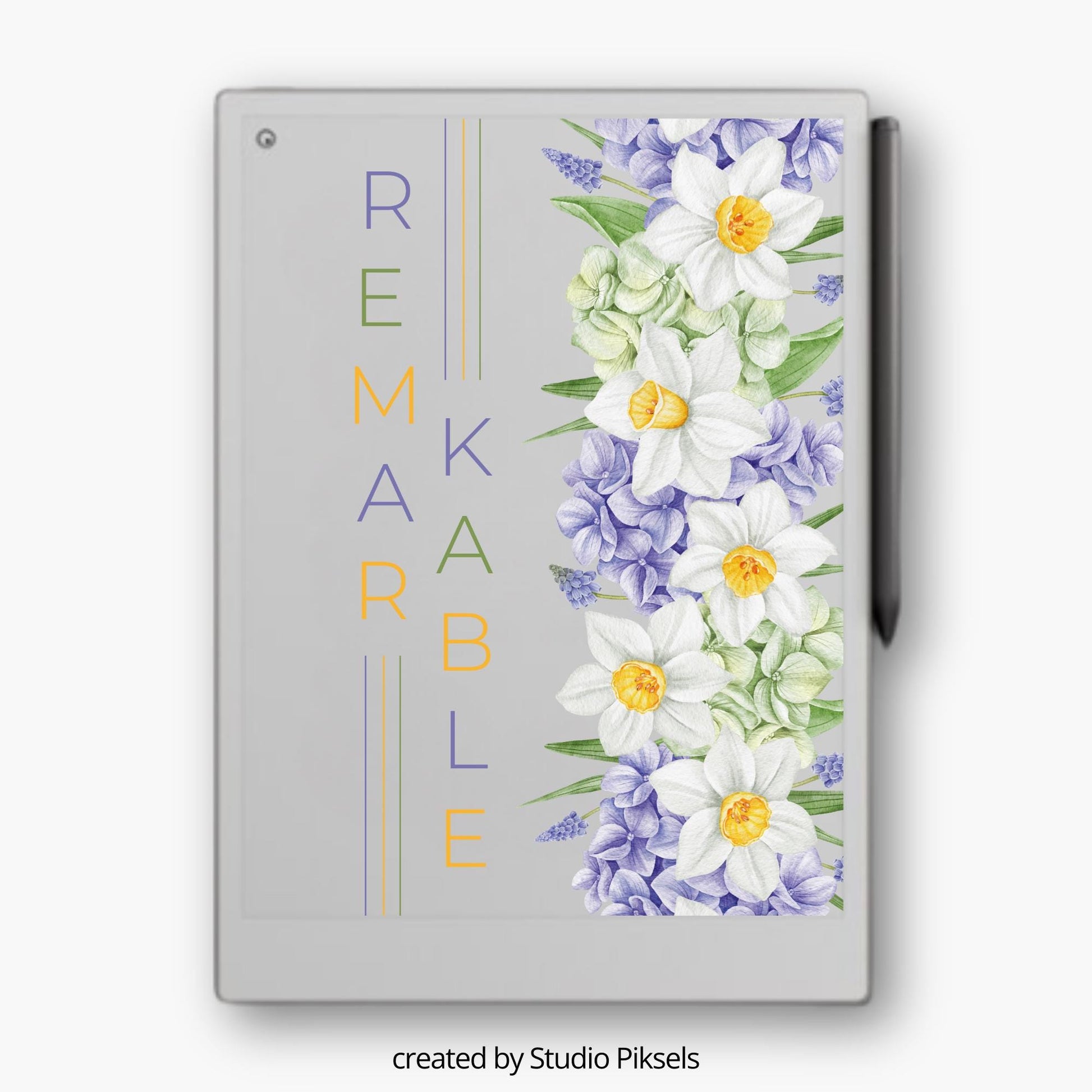 Sleep Screen for reMarkable Paper Pro With Flower Design