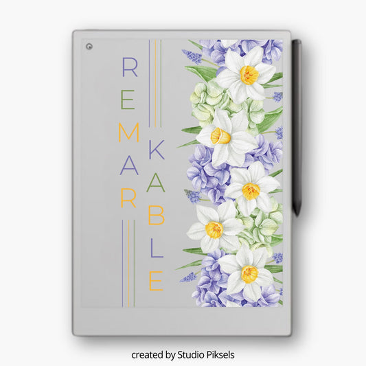 Sleep Screen for reMarkable Paper Pro With Flower Design