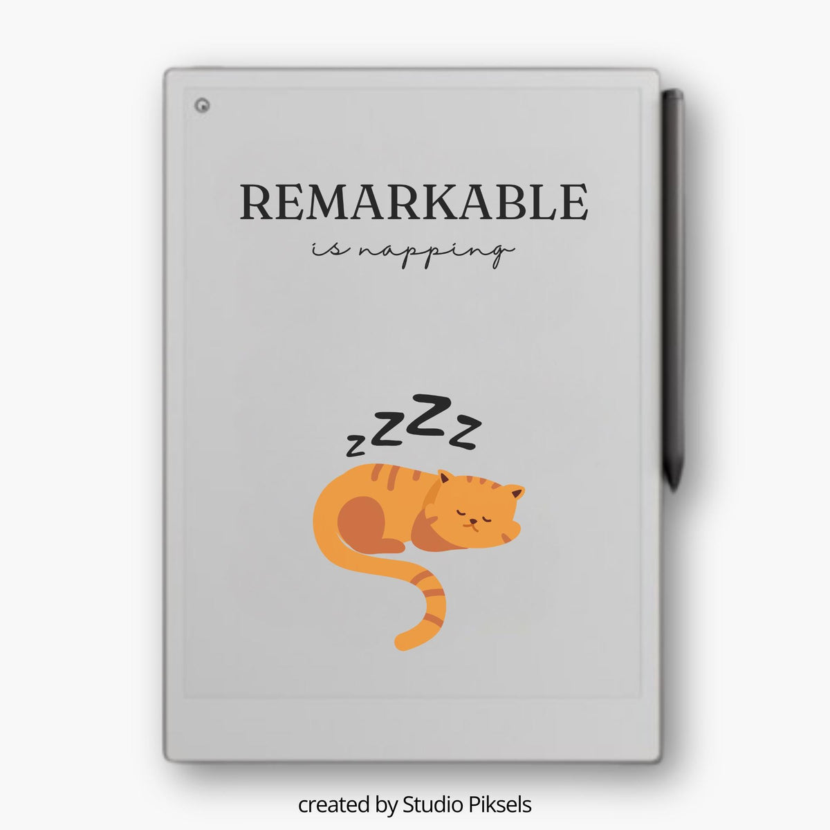 Sleep Screen for reMarkable Paper Pro With Napping Cat