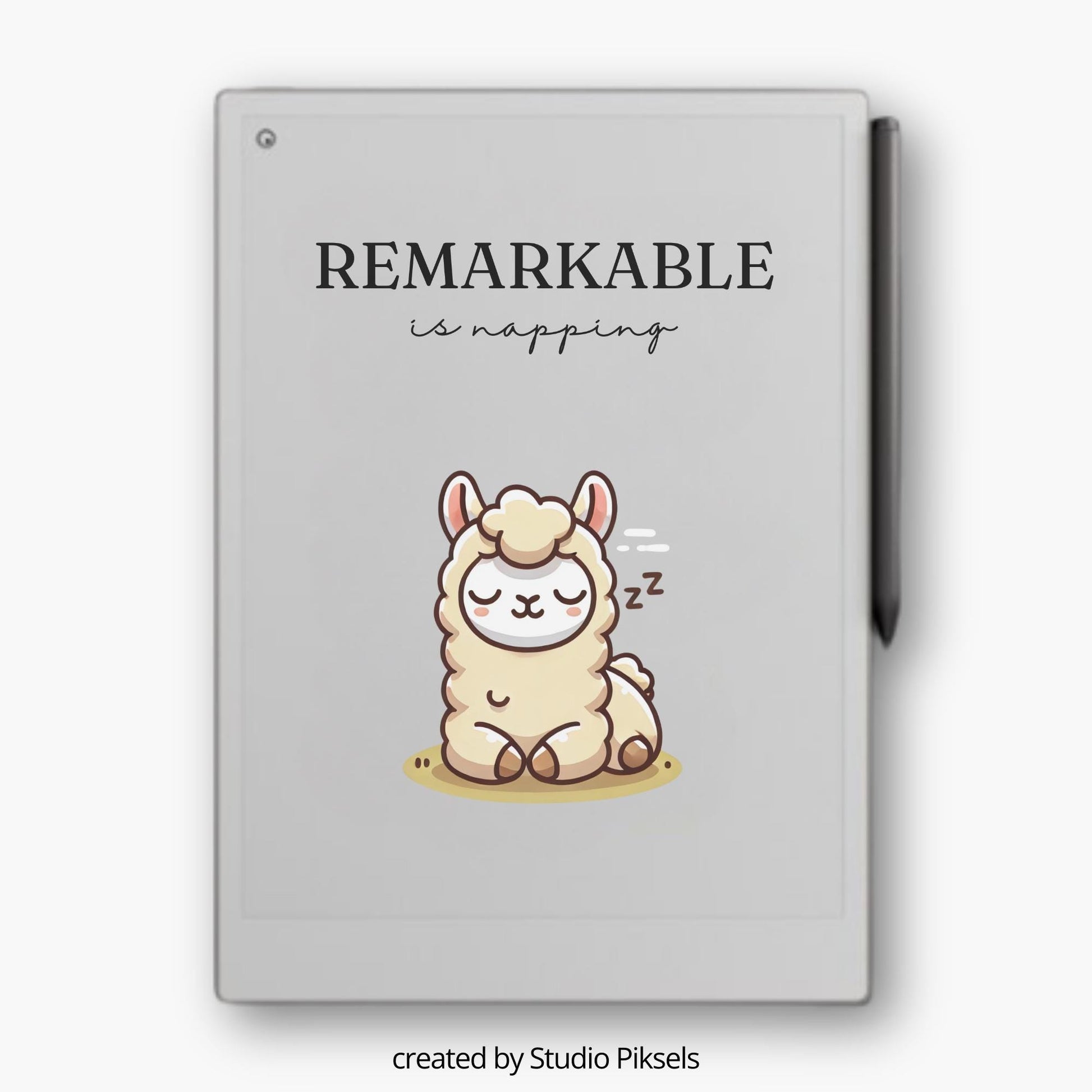 Sleep Screen for reMarkable Paper Pro With Napping Lama