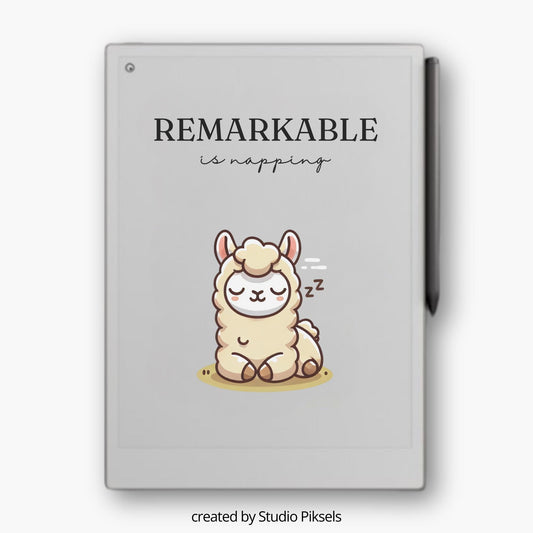 Sleep Screen for reMarkable Paper Pro With Napping Lama