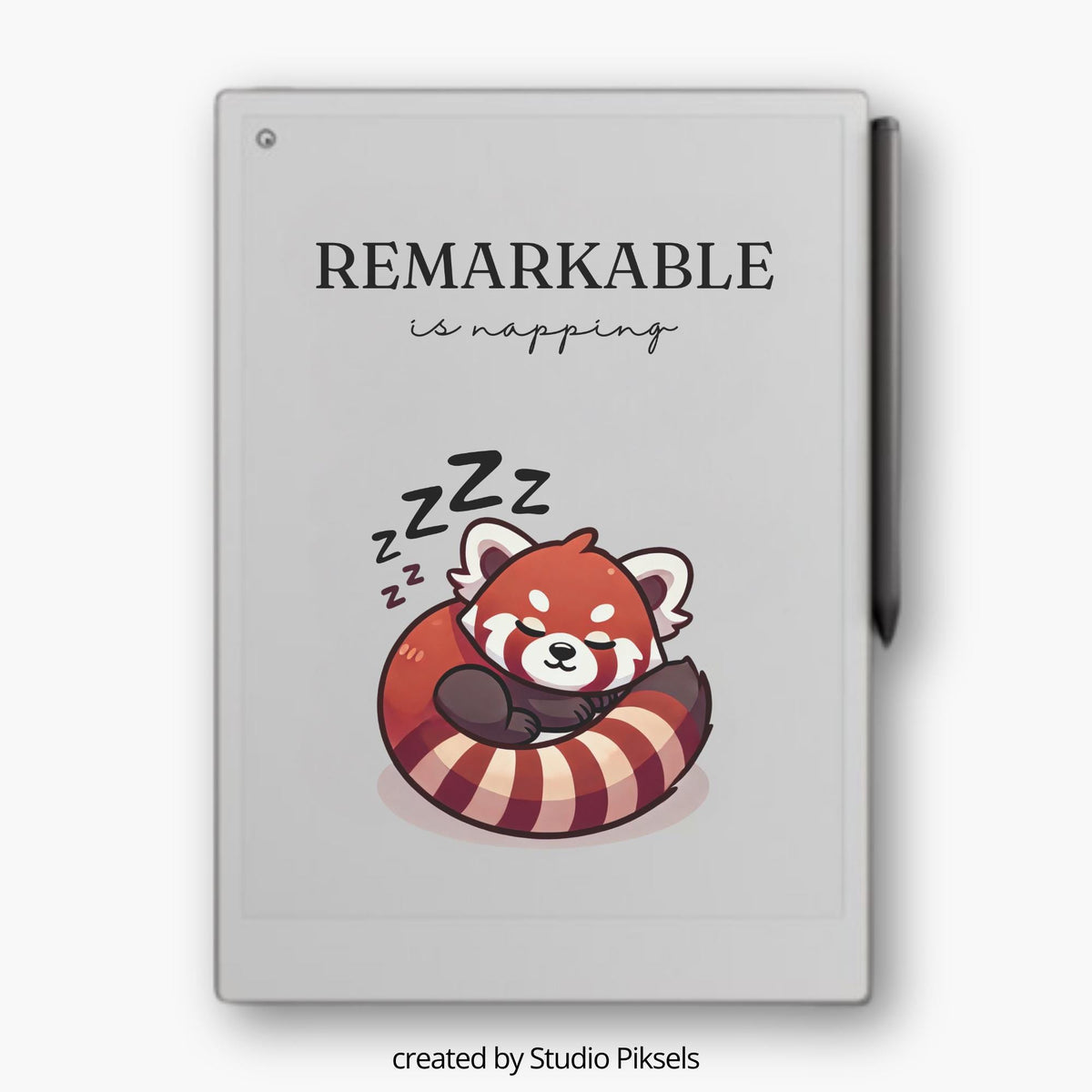 Sleep Screen for reMarkable Paper Pro With Napping Red Panda