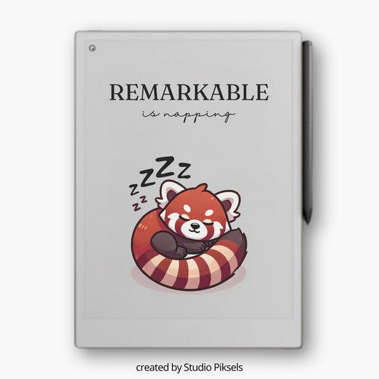 Sleep Screen for reMarkable Paper Pro With Napping Red Panda