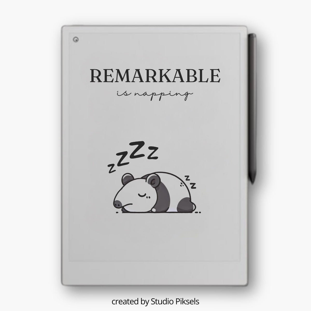 Sleep Screen for reMarkable Paper Pro With Napping Tapir