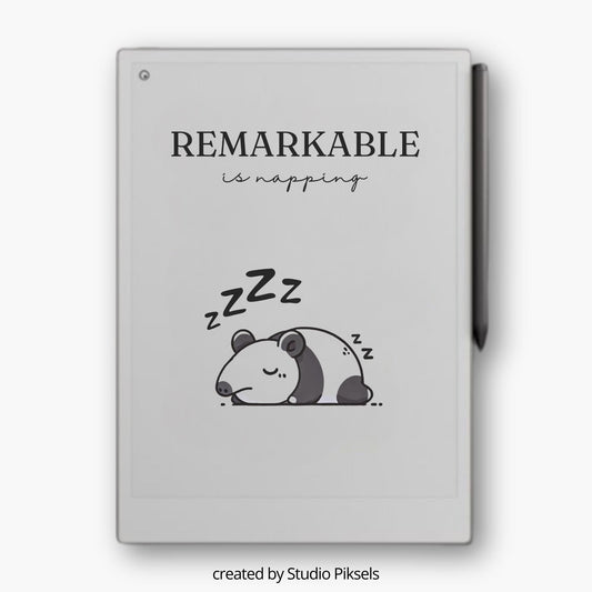 Sleep Screen for reMarkable Paper Pro With Napping Tapir