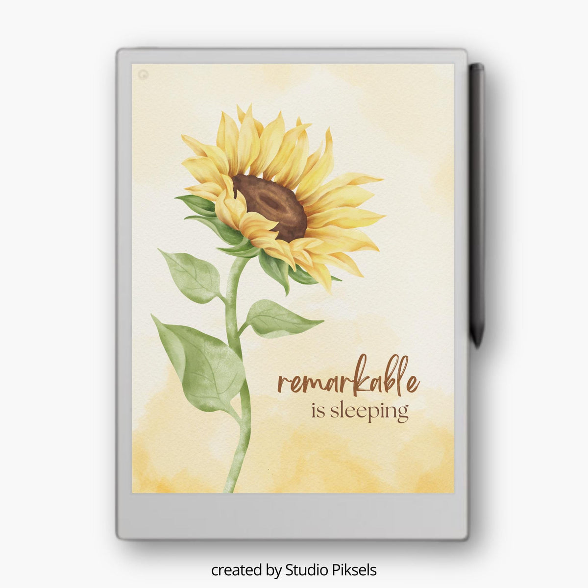 Sleep Screen for reMarkable Paper Pro With Sunflower Design