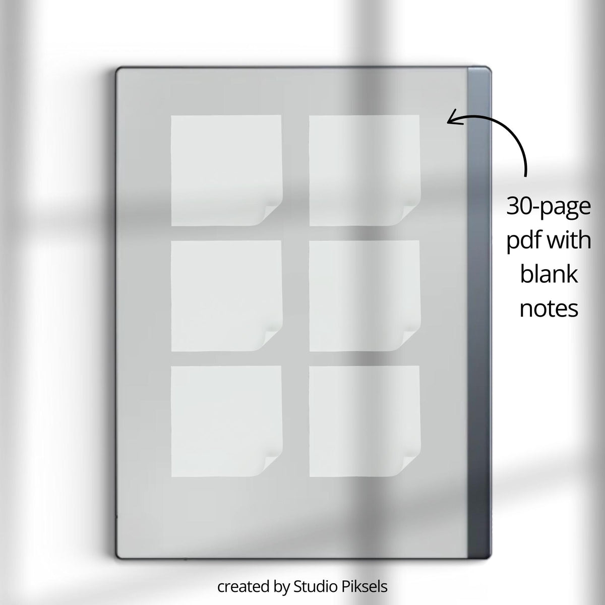 Sticky Note Bundle for reMarkable 2 and Paper Pure featuring lined, dotted, blank, and mixed digital memo note pages for planning and note-taking.