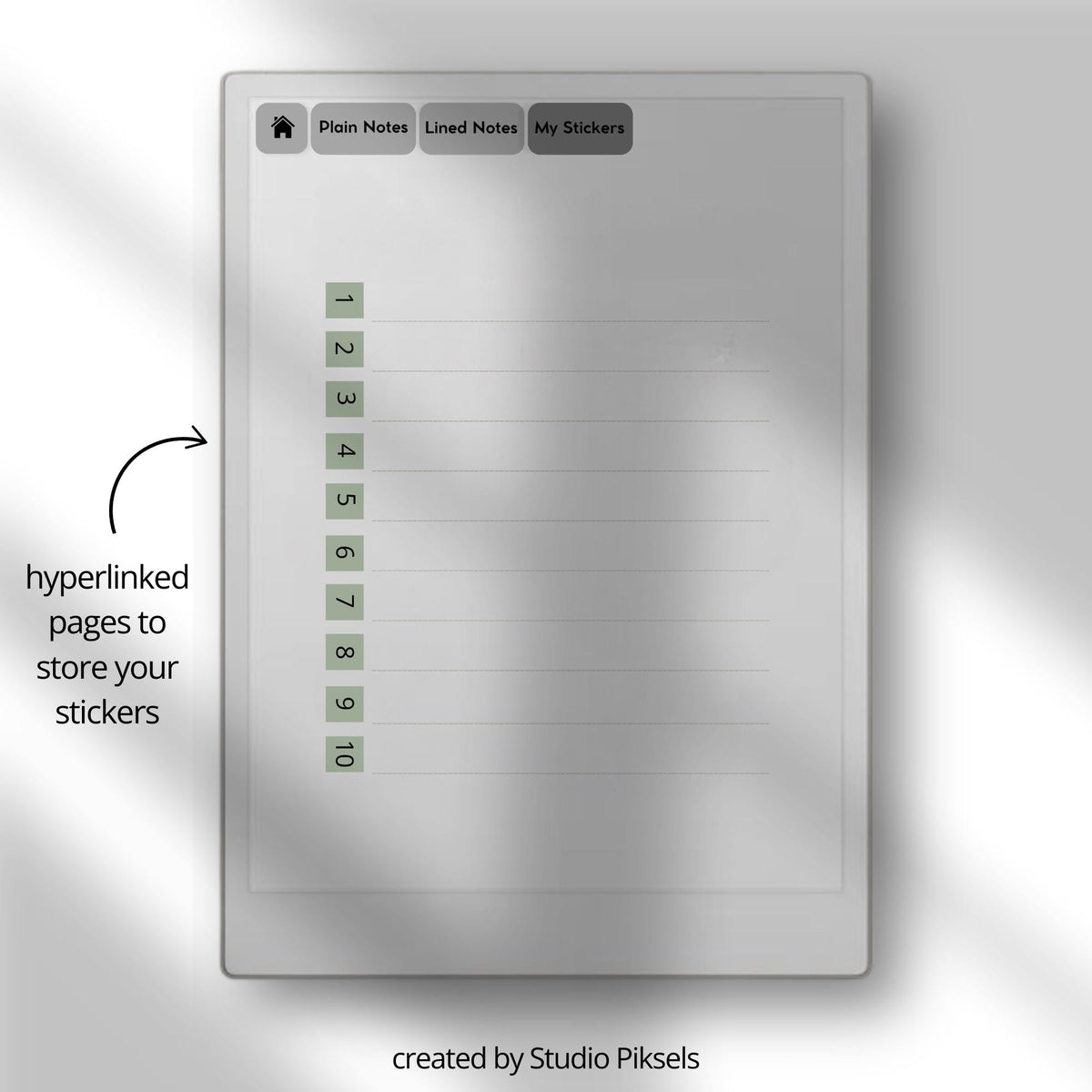 19 digital Sticky Note Stickers for reMarkable 2 and Paper Pure featuring reusable memo shapes for reminders, planning, note-taking, and Capture Tool use.