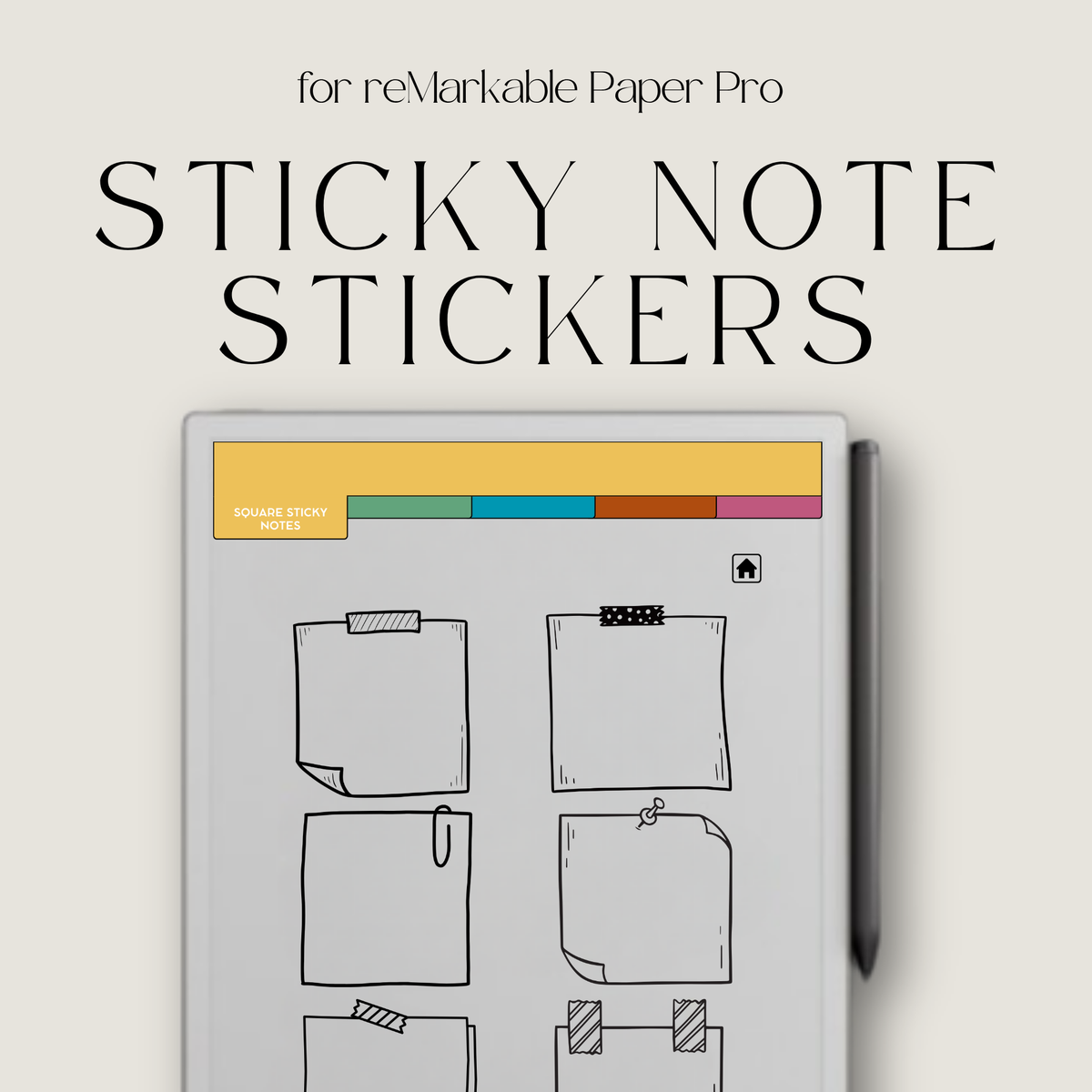 Sticky Note Stickers for reMarkable Paper Pro | Digital Sticky Noteswith Capture Tool Guide