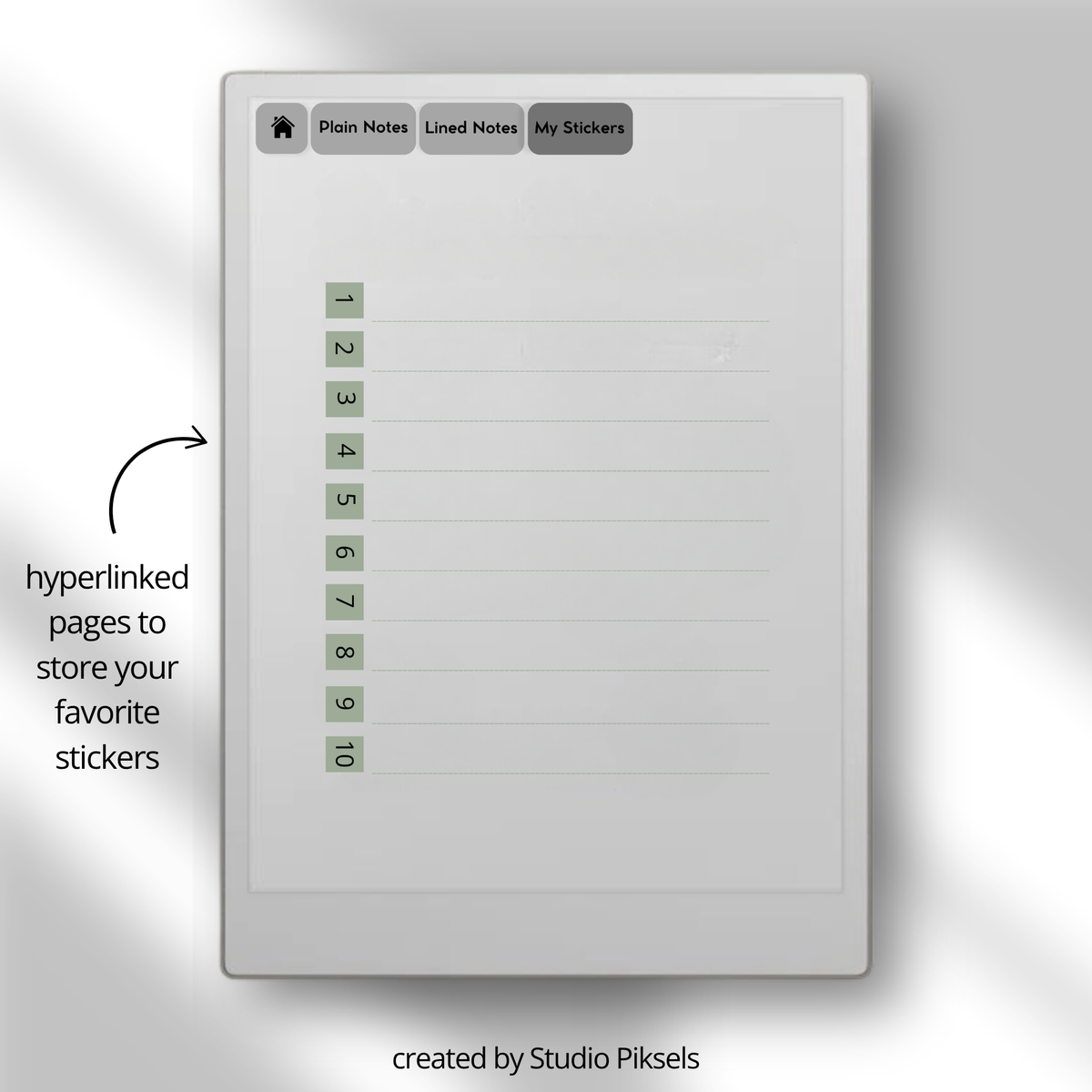 digital sticky note stickers for reMarkable Paper Pro, Paper Pure, and reMarkable 2 with memo shapes for reminders, planning, tasks, and notes.