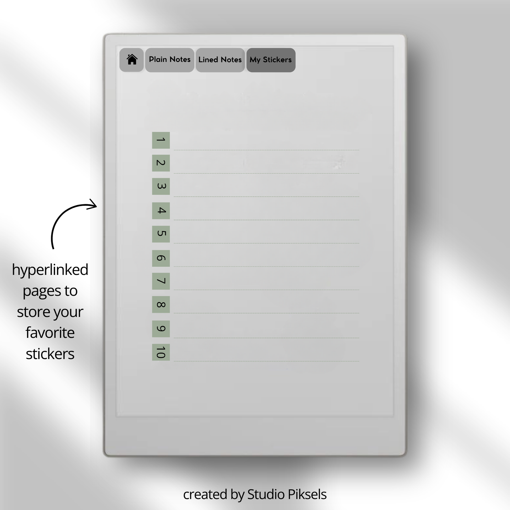 digital sticky note stickers for reMarkable Paper Pro, Paper Pure, and reMarkable 2 with memo shapes for reminders, planning, tasks, and notes.
