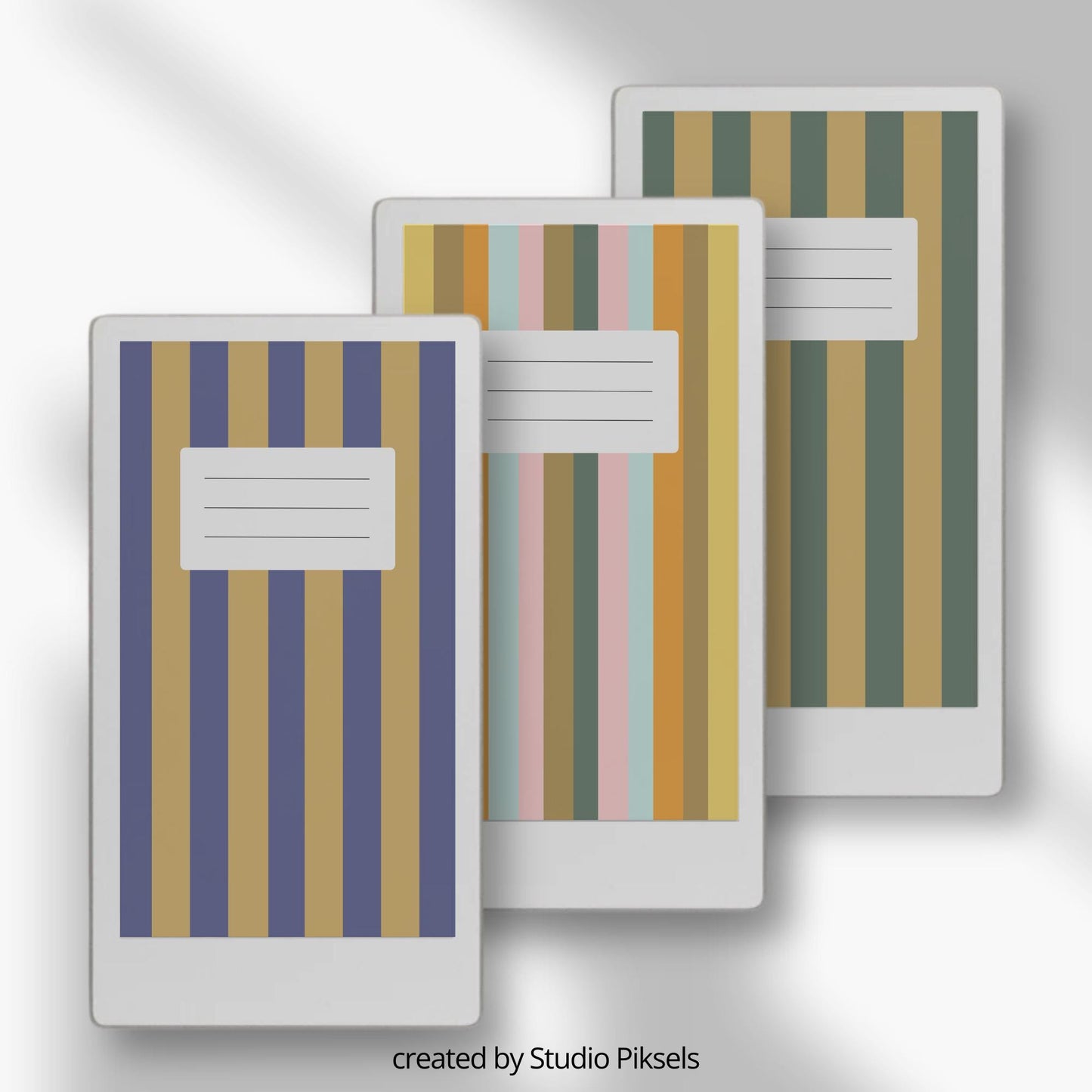 Colorful vertical stripe notebook cover for reMarkable Paper Pro Move.