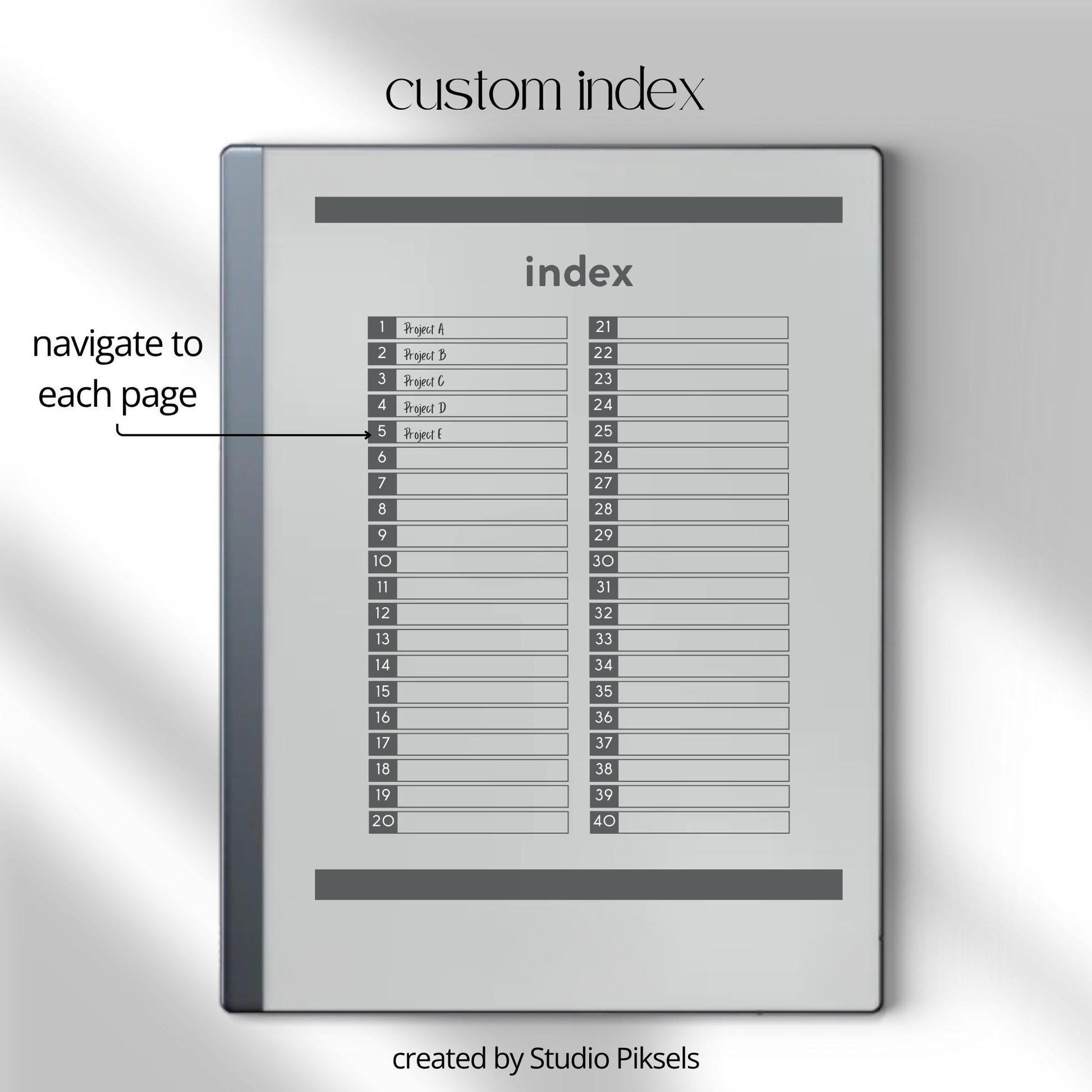 To do list bundle for reMarkable 2 with hyperlinked pages.