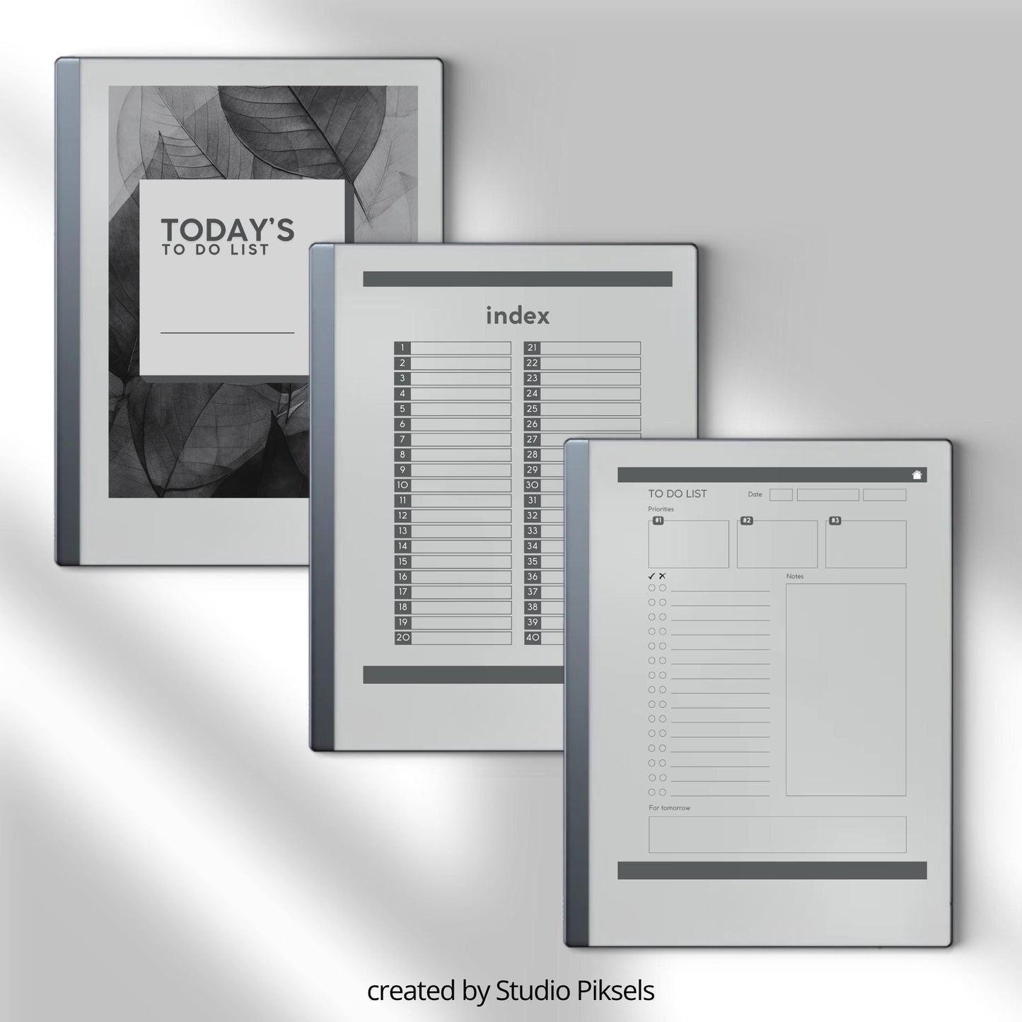 To do list bundle for reMarkable 2 with hyperlinked pages.