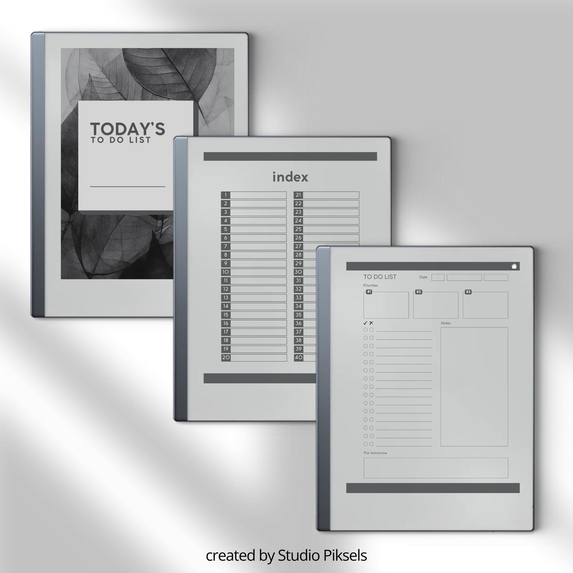 To do list bundle for reMarkable 2 with hyperlinked pages.