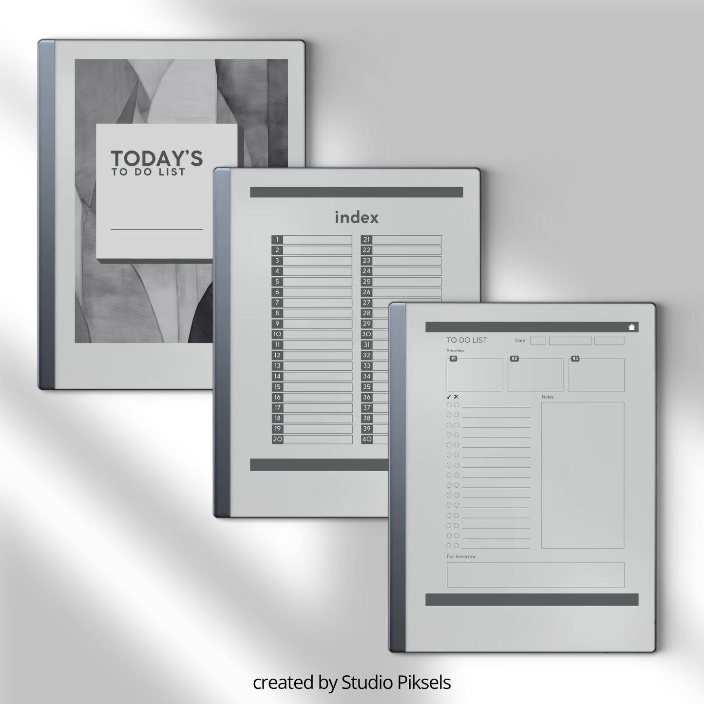 To do list bundle for reMarkable 2 with hyperlinked pages.