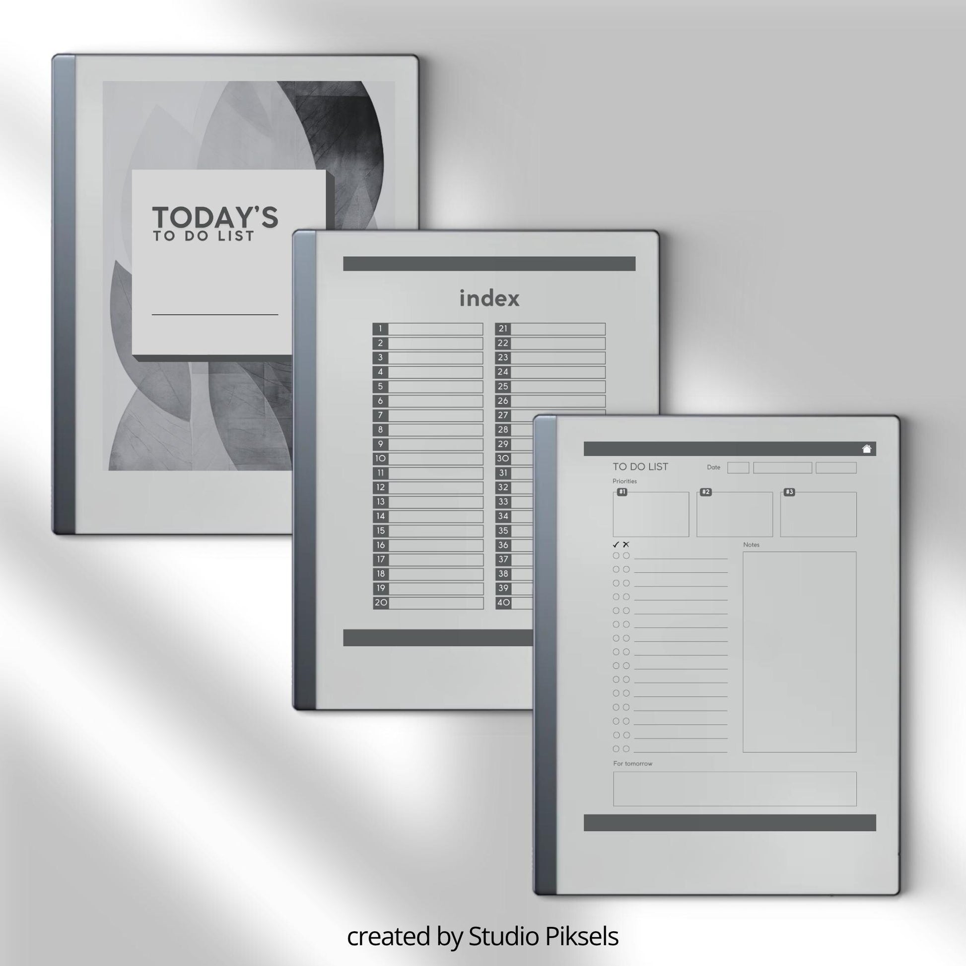 To do list bundle for reMarkable 2 with hyperlinked pages.