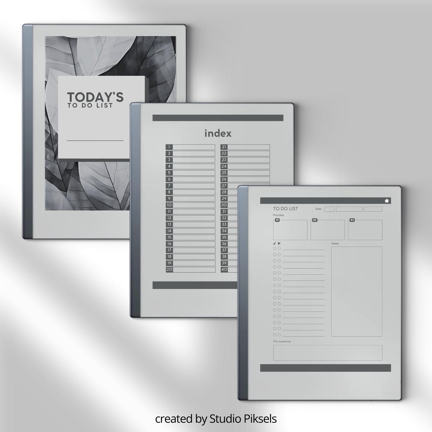 To do list bundle for reMarkable 2 with hyperlinked pages.