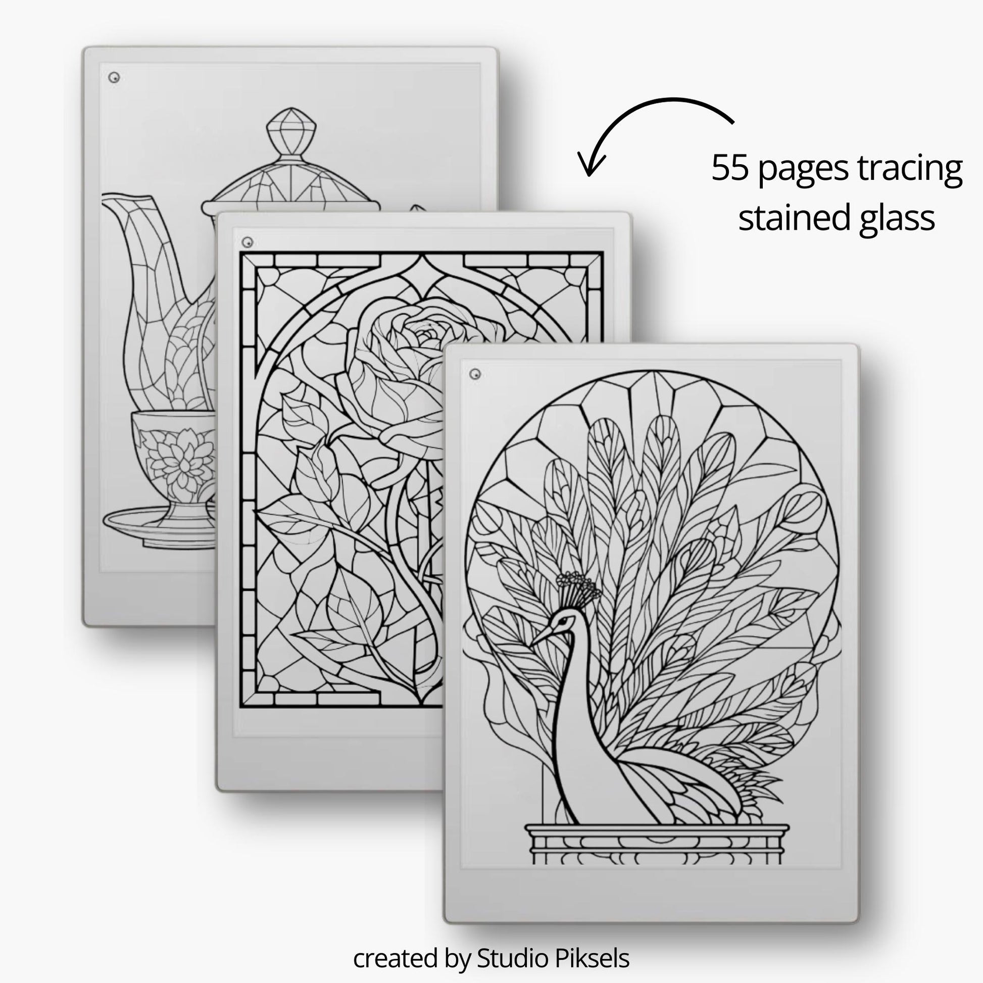 Tracing Book Bundle for reMarkable Paper Pro, reMarkable 1 & 2, and Procreate with 225 Pages of Artistic Tracing Designs