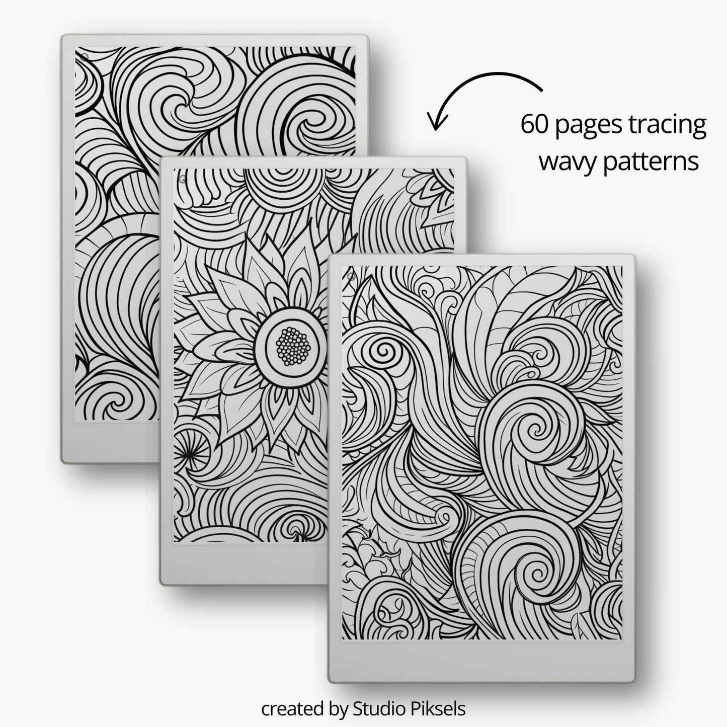 Tracing Book Bundle for reMarkable Paper Pro, reMarkable 1 & 2, and Procreate with 225 Pages of Artistic Tracing Designs